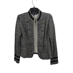 Tommy Hilfiger Womens Classic Open Front Band Jacket Gray Size Small